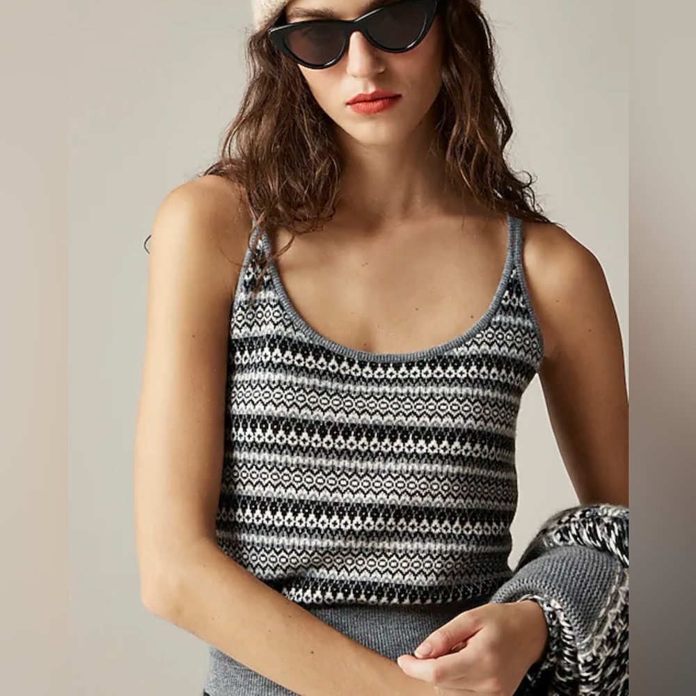 J.Crew Cashmere Fair Isle sweater-tank